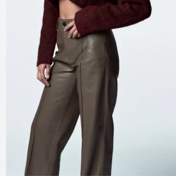 Zara Full Length Faux Leather Francoise Pants XS - Picture 4 of 7